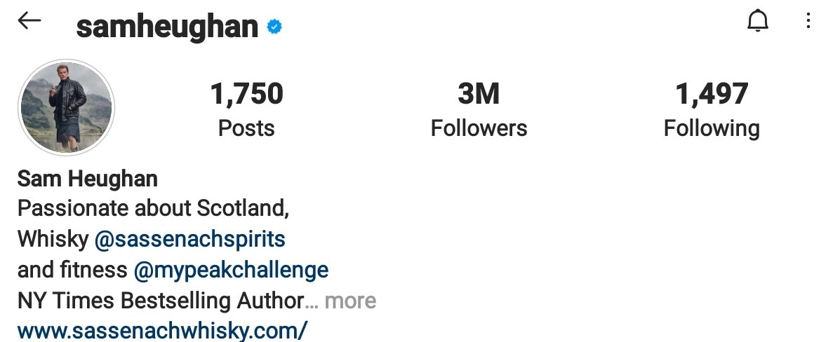 Elllls7's tweet photo. 3 Million Followers !! 👊🙌 @SamHeughan https://t.co/ibJnRZKlbS