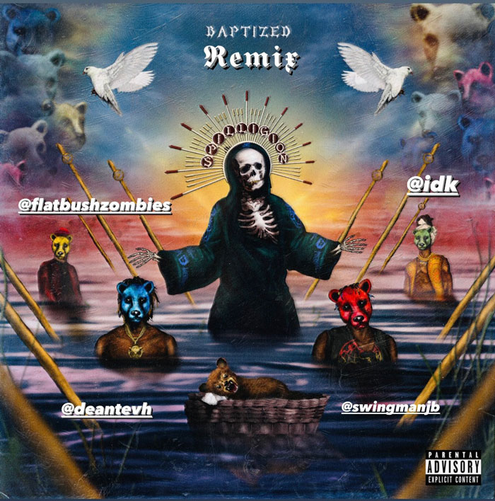 Giving <a href="/EarthGang/">EARTHGANG</a> and <a href="/JIDsv/">(J.I.D)</a> a breather, <a href="/SpillageVillage/">SPILLIGION IS OUT NOW!</a> releases the "Baptized" remix with <a href="/DeanteVH/">Deante’ Hitchcock</a>, <a href="/IDK/">IDK</a>, <a href="/FlatbushZombies/">The Glorious Dead</a> and <a href="/Hollywood_JB/">Gem Carrey</a>.

Press play: 2dope.bz/3fXNKhY