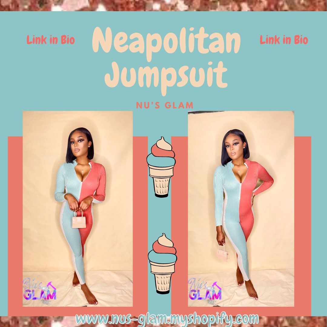 Everyone loves Neapolitan Ice Cream so why not check out our jumpsuit🤩🍦Very great quality and brilliant colors. Click the link in our bio to shop our latest looks🛍 #neapolitan #onlineshopping #onlineboutique #springshopping #blackownedbusiness #supportsmallbusinesses