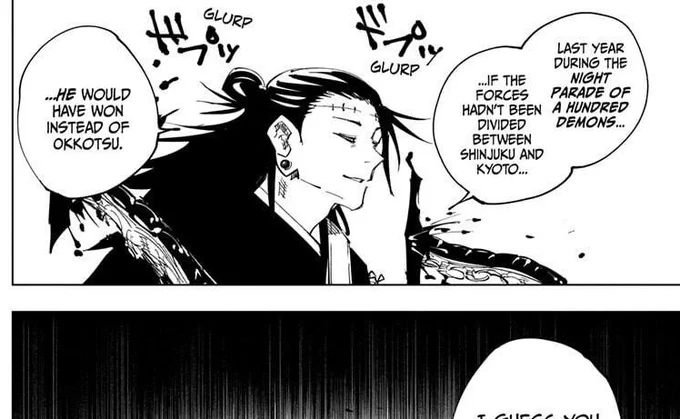 also on the getwo vs yuta topic - i don't think getwo is simply being arrogant or underestimating yuta. it's important to remember he possesses suguru's memories and had time to analyse that fight with his superior experience and skill as a sorcerer to determine + 