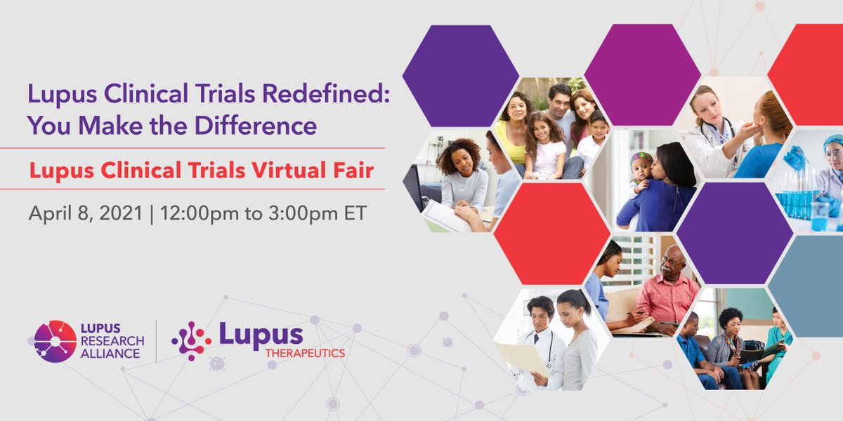 LupusResearch's tweet photo. Tune in tomorrow at 12pm ET for our Lupus Clinical Trials Virtual Fair! Learn more about an upcoming study LRA is doing on COVID-19 vaccines in people with lupus, speak with research reps, and learn how you can make THE difference in #lupus research: https://t.co/IgHwSIT6yV https://t.co/0bw6ecfqtf