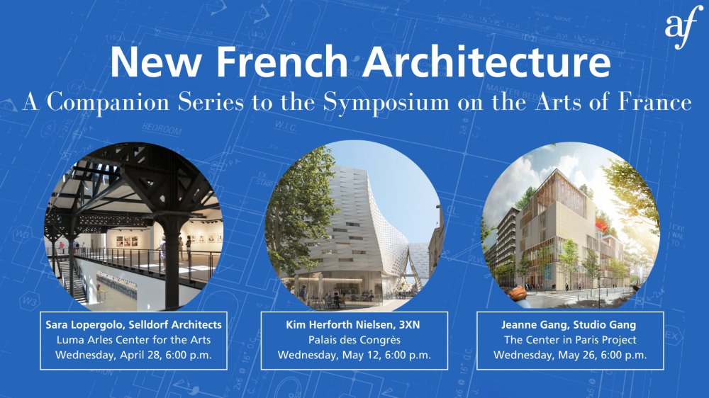 AFdeChicago's tweet photo. Presenting a new companion series to the Symposium on the Arts of France: New French Architecture! Join us to hear from esteemed architects Sara Lopergolo of @SelldorfArch, Kim Herforth Nielson of @3XN_GXN, and Jeanne Gang of @studiogang. Learn more  → https://t.co/SModKOk1i9 https://t.co/0fzyVD7cyc