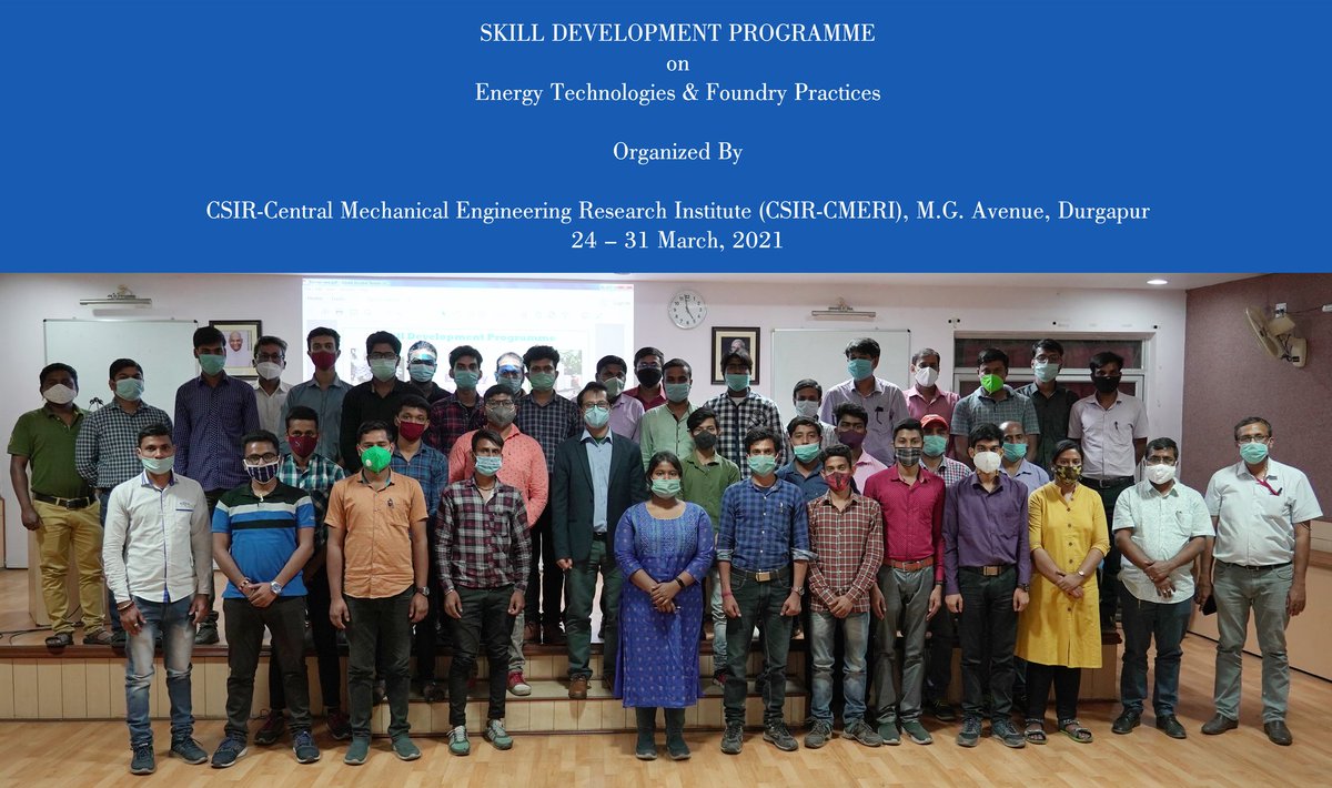 @CSIR_CMERI conducted week long #SkillDevelopment Programme on #EnergyTechnologies and #FoundryPractices...participants were demonstrated #StateofTheArt technologies in the respective fields.

#YouthTraining
#renewableenergy 
#FoundryCasting
#ImpartingSkill