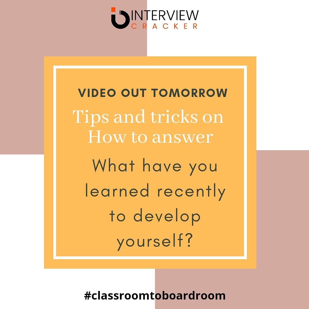 KdKundankr's tweet image. 📢📢📢
Want to know the tips and tricks on how to answer &apos;what have you learned recently to develop yourself and make a great first impression?
Watch this space because the video is coming out tomorrow!!!
YouTube Link : youtube.com/channel/UCWT0x…...
#interviewcracker