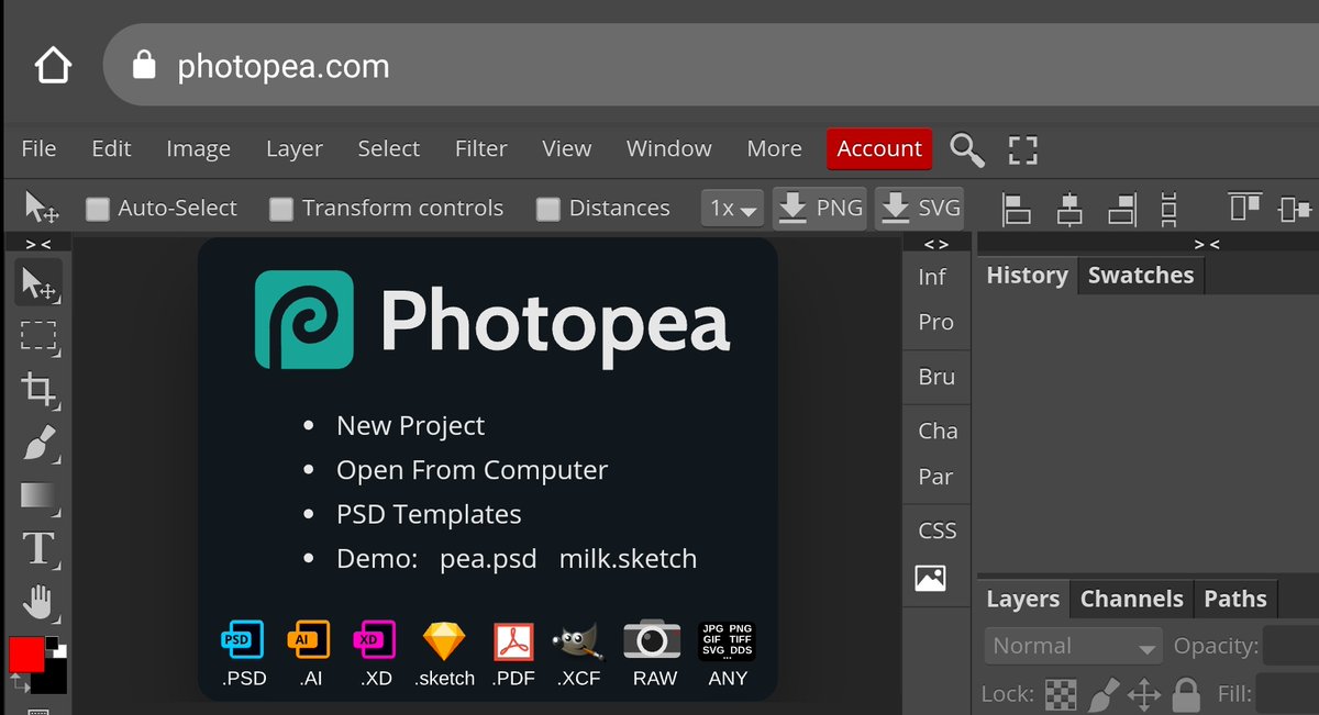 GithubProjects's tweet image. Did you know you can use photoshop-like features directly from your browser? That too with ❤️ from open-source?
Today we're showcasing an awesome GitHub repo called "photopea". Link in tweet attached 🔗.
Tell us if you already knew about it.☺️