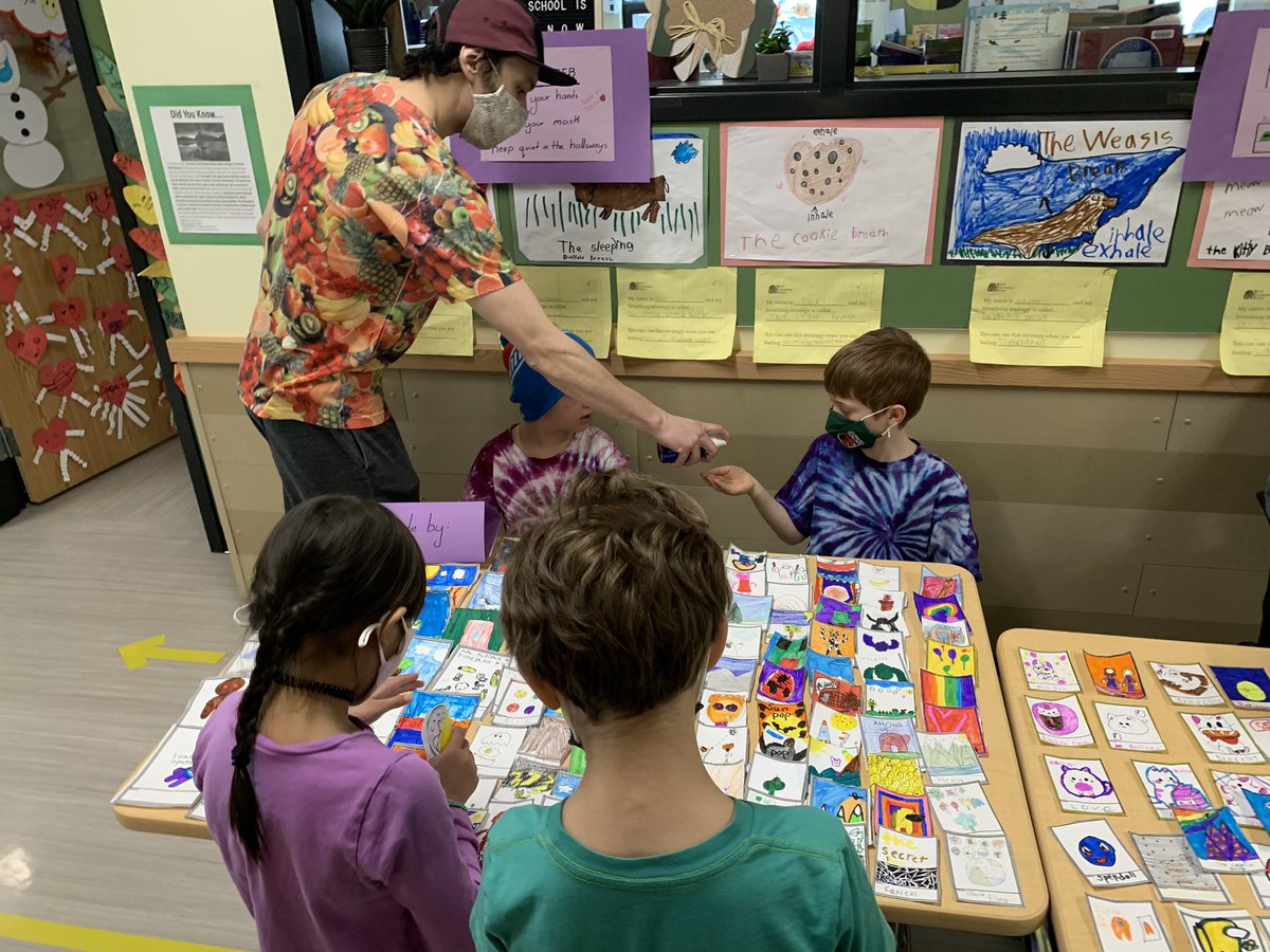 missramdyal's tweet image. We had a blast planning our second card shop in 1/2R! This time our friends from @MsCherrett and @shollettgrade1 classes were able to safely join and shop w us. Ss use their #moneymath skip counting skills to pay for the cards they wish to purchase @Banff_El_School @MountainEdu