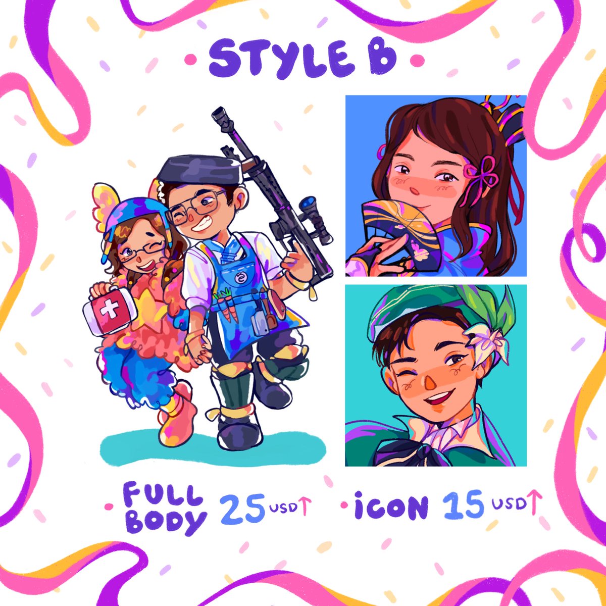 ? COMMISSIONS OPEN! ?

i found myself short on funds this month so im opening my comms again!

feel free to dm me for more inquiries ✨

#commissions #commissionsopen 