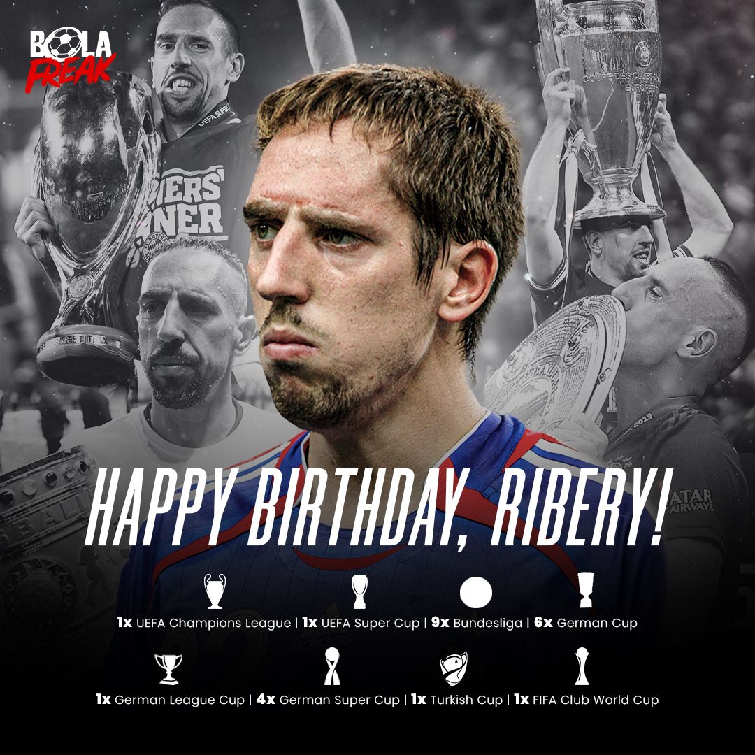 Hari ini Franck Ribery genap berusia 38 tahun. Happy birthday! 