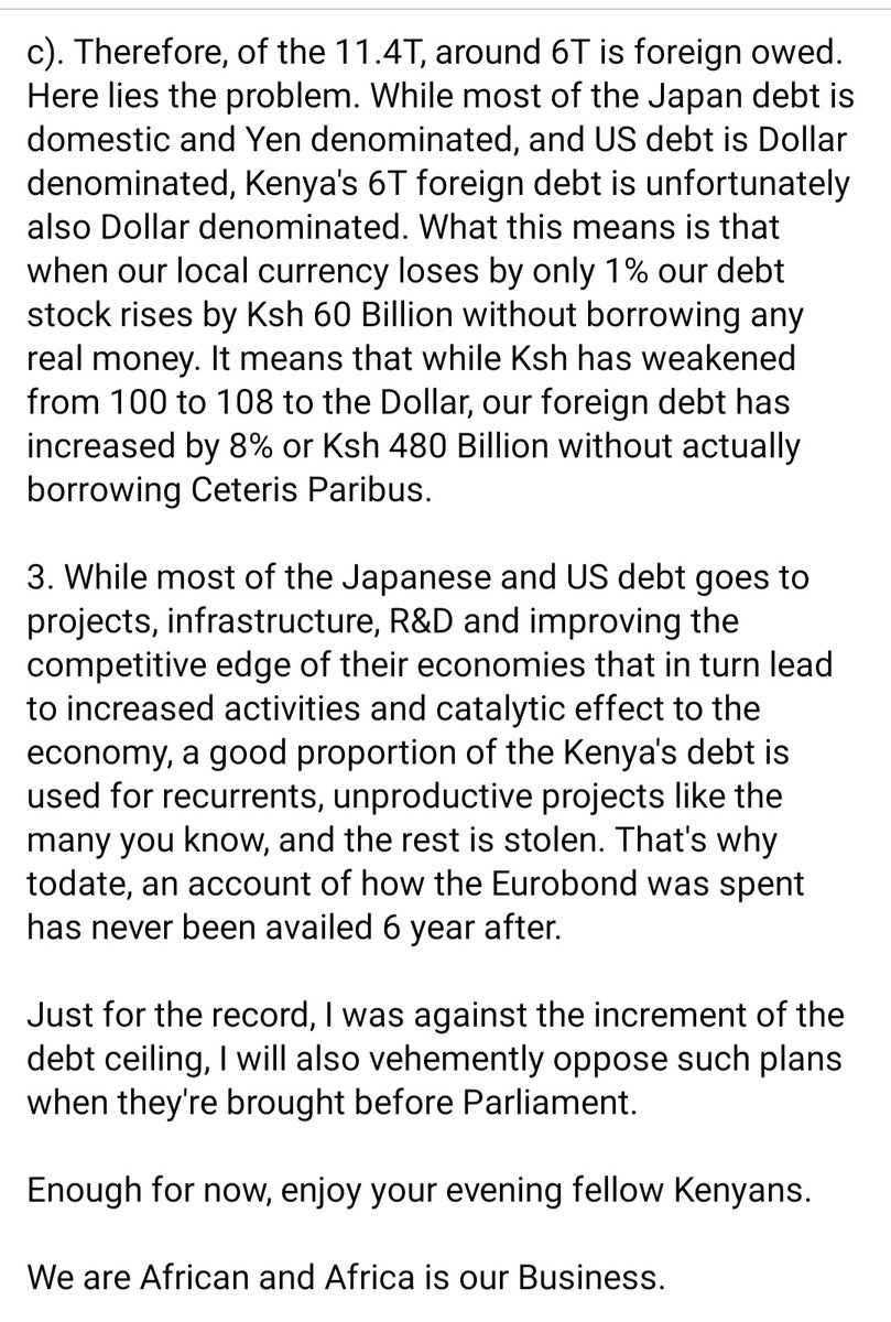 NdindiNyoro's tweet photo. UHURUNOMICS and the tragedy of Unchecked debt appetite.

We are African and Africa is our Business.. https://t.co/63UehcWmSh