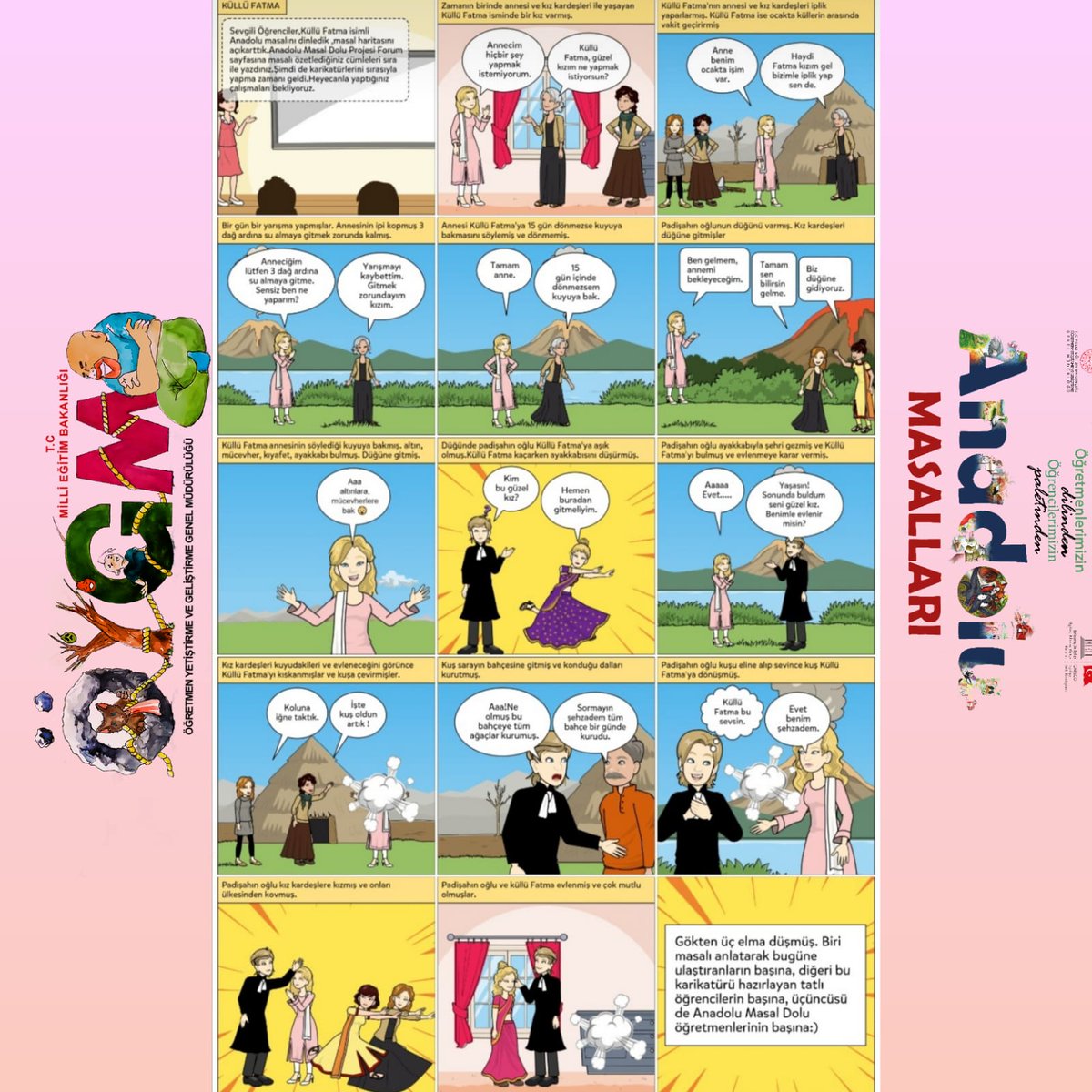 Küllü Fatma masalı karikatür çalışmamızın son hali👏Öğrencilerimizin ellerine sağlık