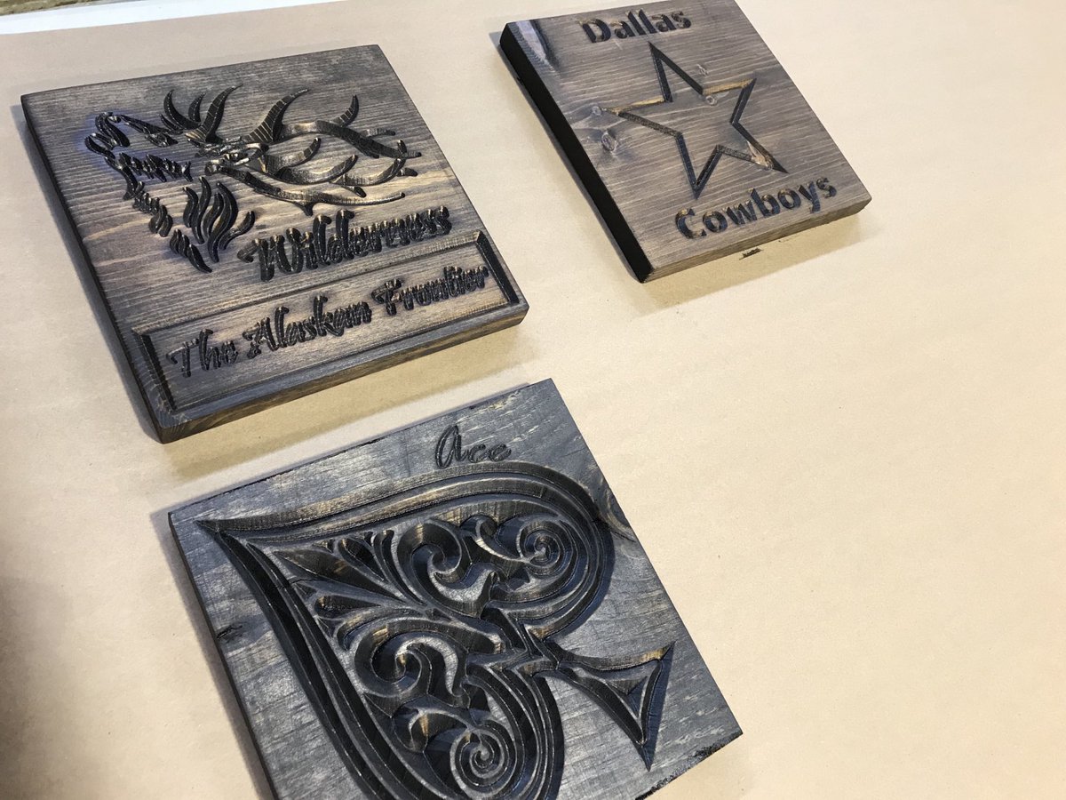 warrensworlds's tweet photo. Students’ projects on the CNC coming together..!!   #MakeSomething https://t.co/tZJM1bBrNx