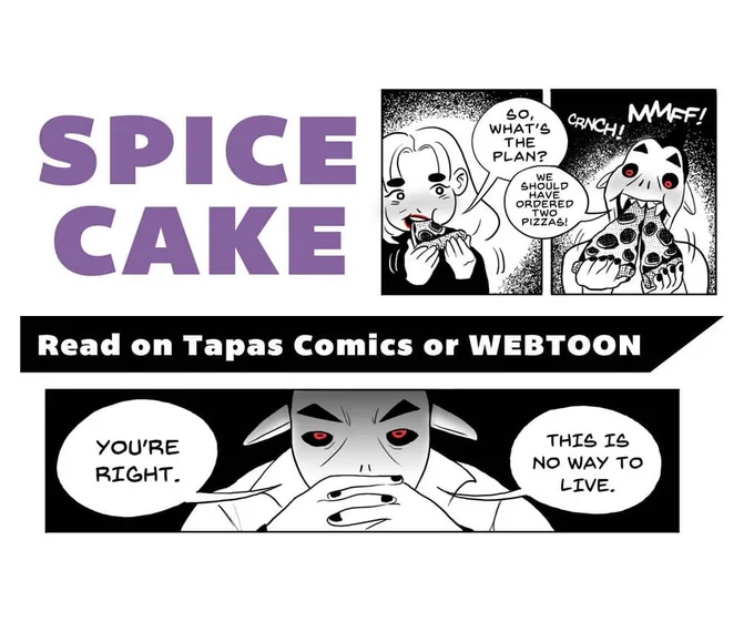 New Spice Cake comic pages are up! 
🍰Read on Tapas: https://t.co/wgSAWsCtyS
🍰Read on WEBTOON: https://t.co/3LN5CsabTs
#webcomic #webcomicupdate 