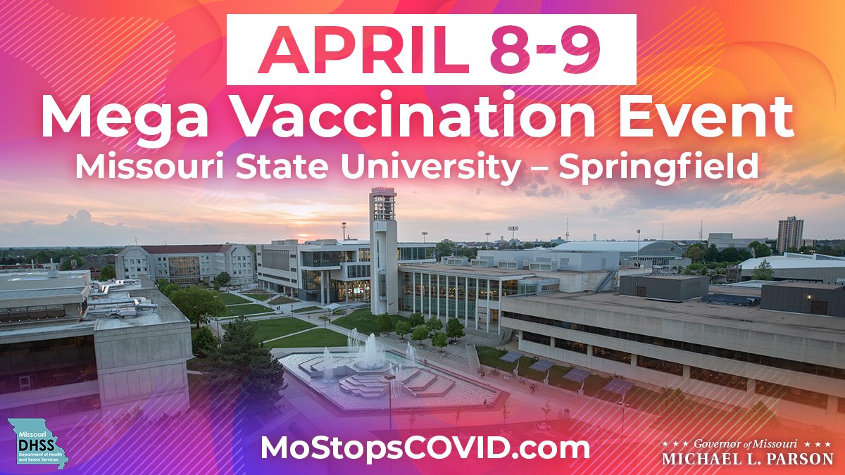 MoSEMA_'s tweet image. We&apos;re ready and getting set for TOMORROW and FRIDAY&apos;S SPRINGFIELD MEGA VACCINATION EVENT! 
APPOINTMENTS ARE OPEN BOTH DAYS!
Be sure to register with Vaccine Navigator: covidvaccine.mo.gov/navigator/. 
Remember, on April 9, ALL ADULT MISSOURIANS ARE ELIGIBLE TO BE VACCINATED!