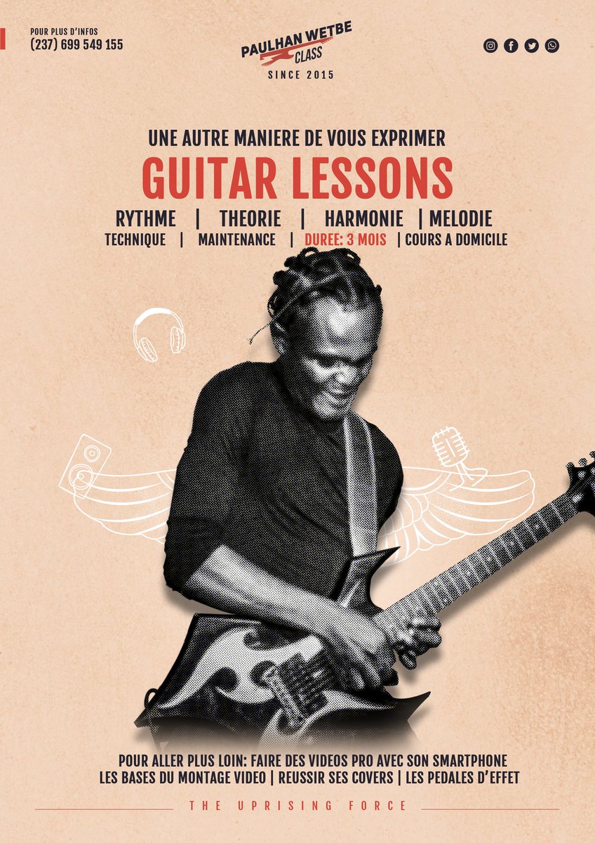 theuprisngforce's tweet photo. Cours de guitare à domicile disponibles à Yaoundé et Douala!

#coursdeguitare #guitare #musique https://t.co/xURS7NockH
