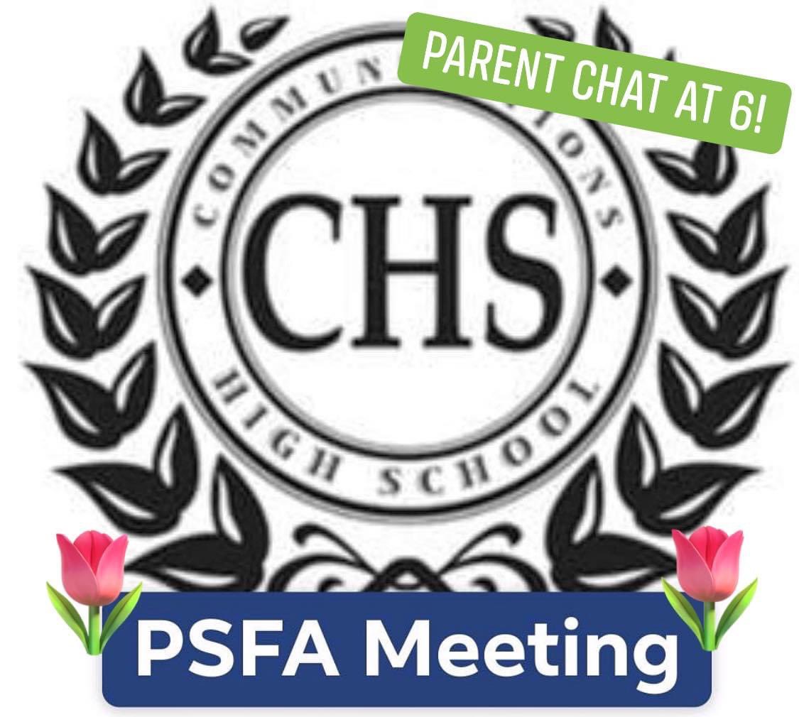 Please join us for the April PSFA meeting Thursday at 7 p.m. The Parent Chat at 6 will feature Eric Ginsberg of Solutions Prep. He will be discussing Financial Aid, Scholarships and how to negotiate with colleges to get the most money for your student. Link will be sent by email.