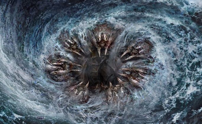 Before long, sailors claimed that the beasts were the size of an island, attacked ships with their colossal arms, and, as the legend evolved, able to sink whole ships by creating a gigantic whirlpool that could drag whole ships to the bottom of the ocean.