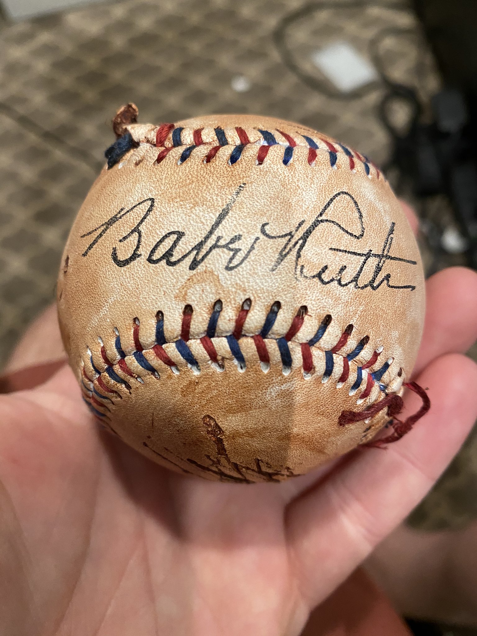 Darren Rovell on X: One of the cooler items commemorating “The Sandlot” —  a replica torn Babe Ruth baseball.  / X