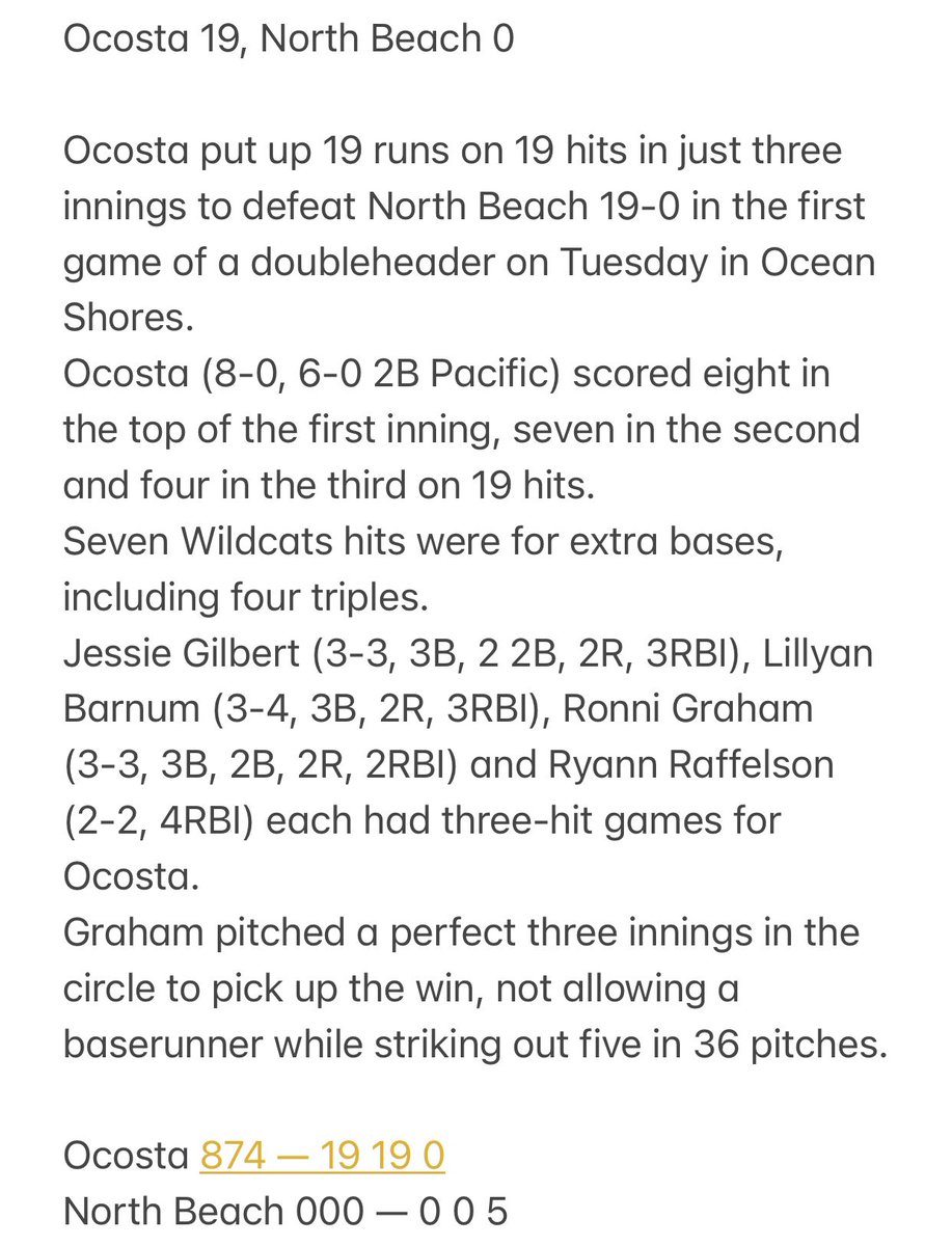 OcostaSoftball's tweet photo. DH:
Ocosta vs. North Beach https://t.co/EhbTcwQlFg