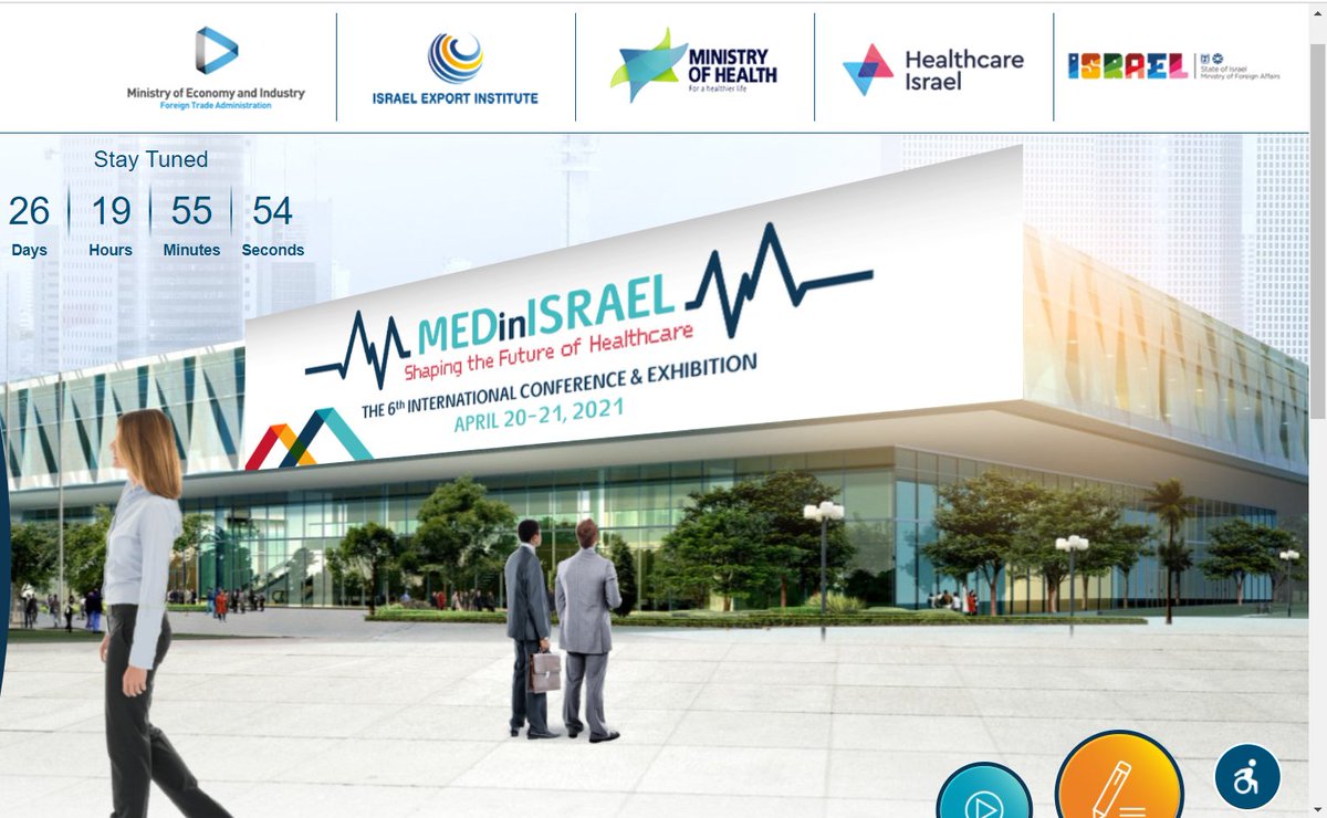 #Israel es un centro mundial de innovación médica y por ello, queremos compartir nuestros conocimientos y soluciones con el mundo en MEDinIsrael 2021 del 20 al 21 de abril.
Más info 👉 medinisrael2021.israel-expo.co.il/expo/speakers