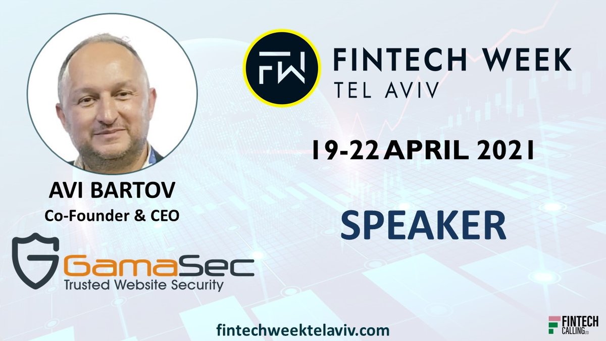 GamaSec (@gamasec) on Twitter photo GamaSec will be a speaker at the panel Tech: Solutions emerging from ashes of COVID-19 on Tuesday April 20 <a href="/14/">Hazem Emam</a>:40
Hope you can join me, for more and to register: fintechweektelaviv.com
#cyber #insuretech #cyberattack #ransomware #databreach #websecurity #SMB #fintech GamaSec will be a speaker at the panel Tech: Solutions emerging from ashes of COVID-19 on Tuesday April 20 <a href="/14/">Hazem Emam</a>:40
Hope you can join me, for more and to register: fintechweektelaviv.com
#cyber #insuretech #cyberattack #ransomware #databreach #websecurity #SMB #fintech