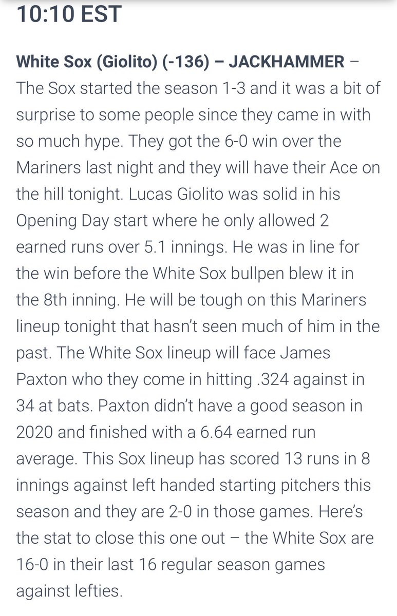 BetKyleCovers's tweet image. When the Jackhammer hits...BITCH!

3-0 night with a 🔨 win from the veterans of #GamblingTwitter 💰

White Sox ML Jackhammer ✅
Yanks/Dodgers ML Parlay ✅
Arizona/Colorado Over 10.5 ✅

Like what you see? 

Daily: $10
Weekly: $50
Monthly: $150

RT for a chance at a free week 👀