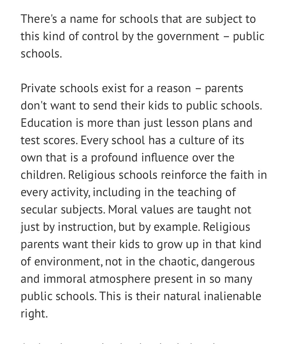 As Ed Mechmann, director of public policy for the archdiocese of New York wrote in December of 2018, "There's a name for schools that are subject to this kind of control by the government – public schools." http://web.archive.org/web/20190910044340/https://archny.org/news/religious-schools-are-under-attack