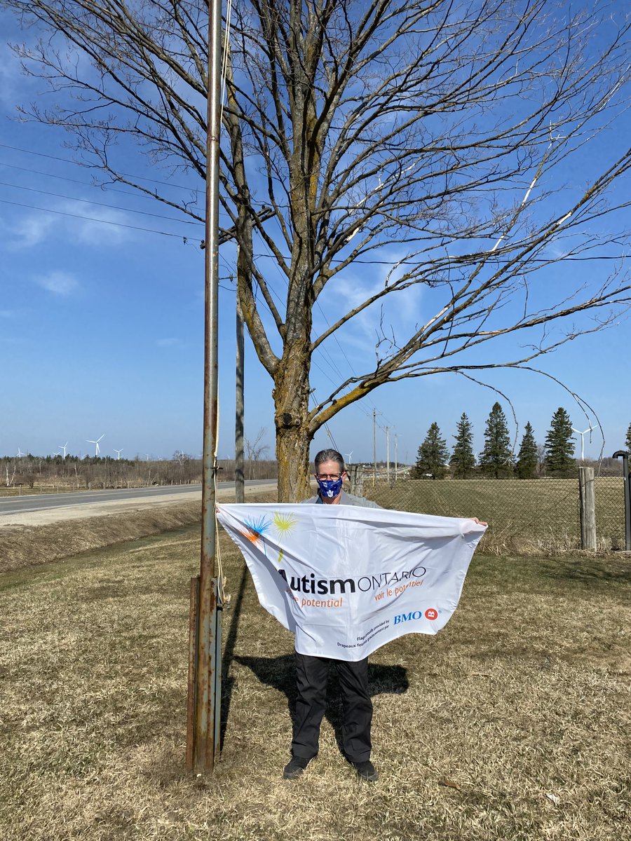 Mayor Darren White raising the Flag at the Melancthon Township Municipal Office in recognition of Autism Awareness <a href="/AutismONT/">Autism Ontario</a>
