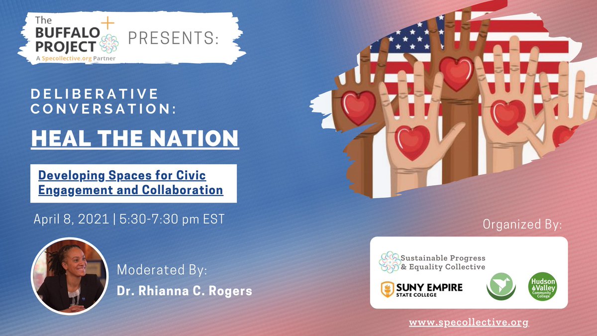 Sustainable Progress and Equality Collective is hosting Deliberative Conversation: Heal The Nation. Would you like to attend? 
#SPECollective #Buffaloproject #diversityequityinclusion #healthenation #worktogether #diversity #bethechange #virtualevents 
linkedin.com/events/deliber…