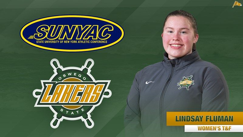 OswegoStateXCTF's tweet photo. Congratulations to Lindsay Fluman on being named the SUNYAC Women's Field Athlete of the Week! https://t.co/dGChKEWjo4 https://t.co/DW2C24Pp7u