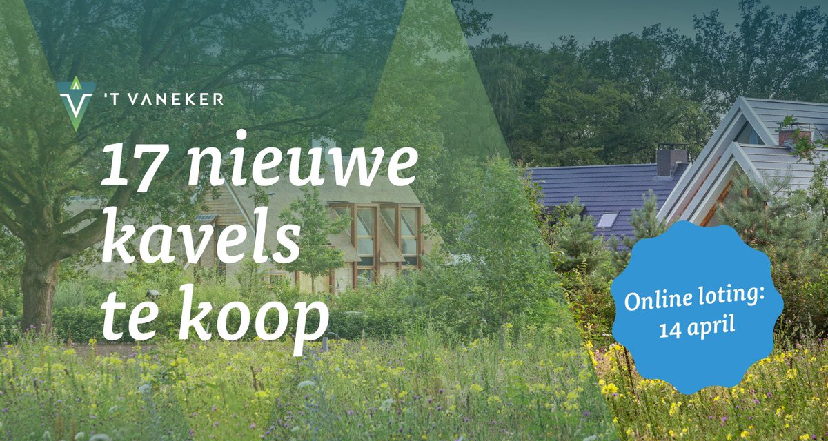 REMINDER: nog 2 dagen om je in te schrijven voor een van de 17 nieuwe kavels!
Interesse in een kavel? Schrijf je vóór 9 april 17.00 uur in voor de online lotingsprocedure die op woensdag 14 april a.s. plaatsvindt.
Meer op: vaneker.nl/te-koop/nieuwe…