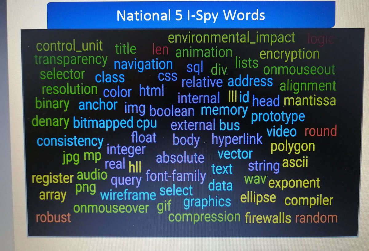 Well done to Miss Mutter's S4 N5 Computing Science class. Easter supported study playing I-spy Web Design Words, exam questions and a <a href="/quizizz/">Quizizz (now Wayground)</a> to finish #welldone #hardworkpaysoff #weareFHS