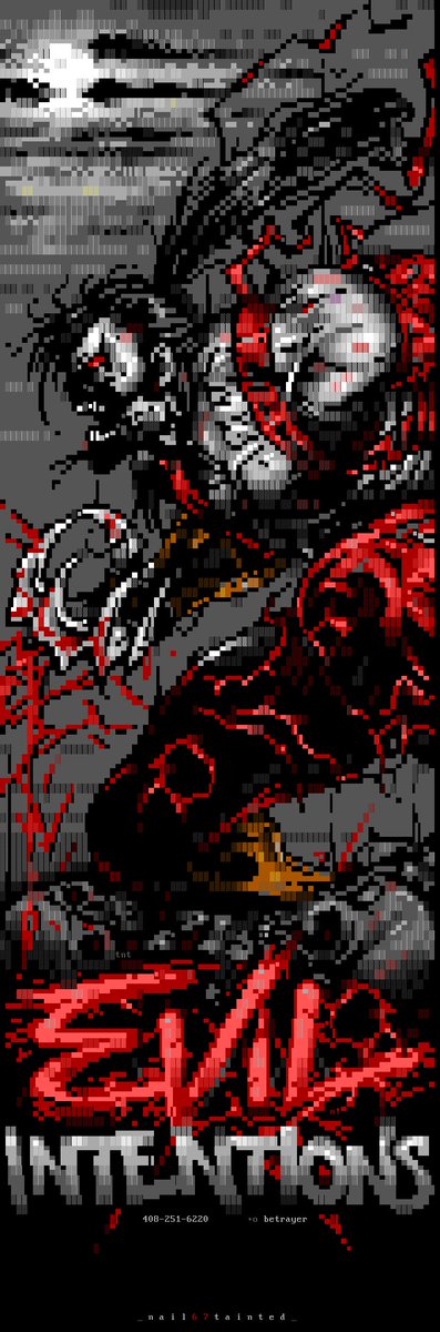 nail7's tweet image. Textmode collaboration with Tainted of @blocktronics, based on original artwork by @GregCapullo 

#ripclaw #cyberforce #imagecomics #ansiart #ansi #textmode #computerart #digitalart #art #fanart #blood #skulls