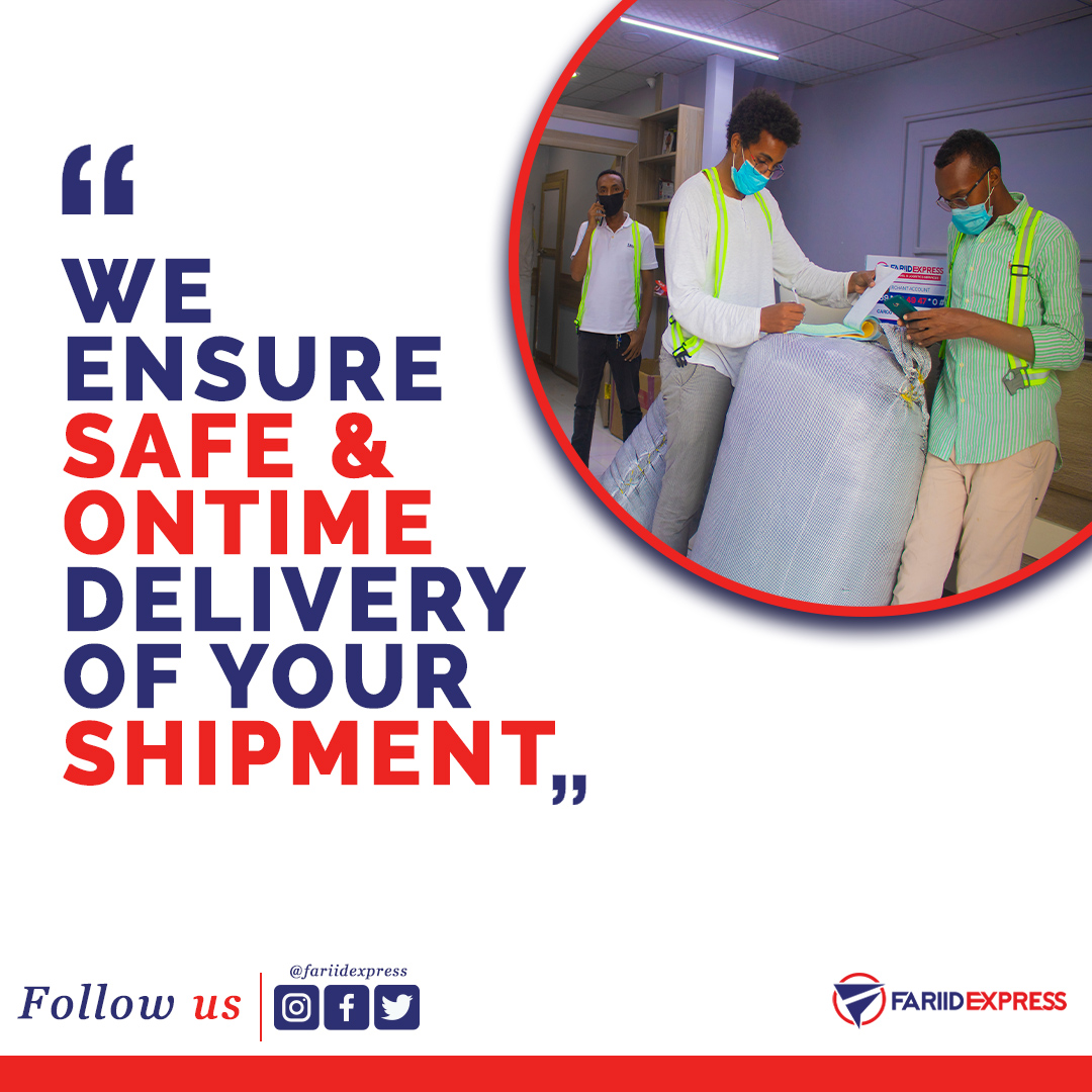 Fariidexpress's tweet photo. We ensure safe &amp; on-time delivery of your shipment.

Contact Us: 
Call / Whatsapp: +252 613899089 | +252 613992399
#fariid #fariidexpresscargo #fariidexpress #cargo #somalia #turkey #uk #mogadishu #hargeisa #cargosomalia #parcel #parcelsomalia https://t.co/odWh2pLbwU