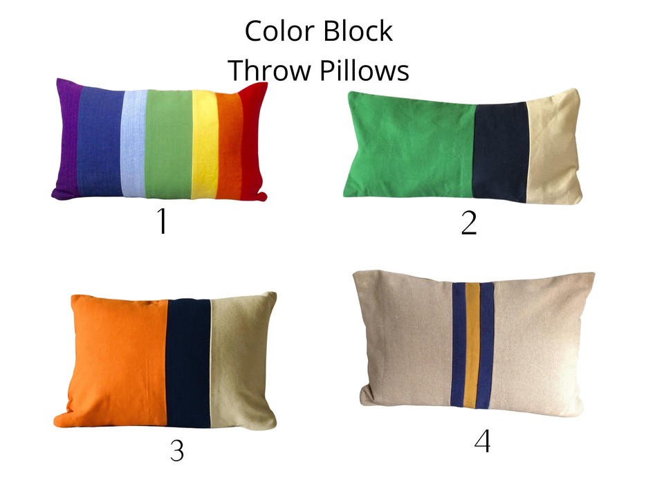 SnazzyHomeDecor's tweet photo. Looking for a quick way to freshen up your living room or bedroom decor? The pure cotton pillow energizes with a bright, crisp look and good vibe. Which style do you like the most? #colorful #colorblock #interiordesign #decor #snazzyliving #etsy #smallbusiness #sustainableliving https://t.co/UbChmShhv4