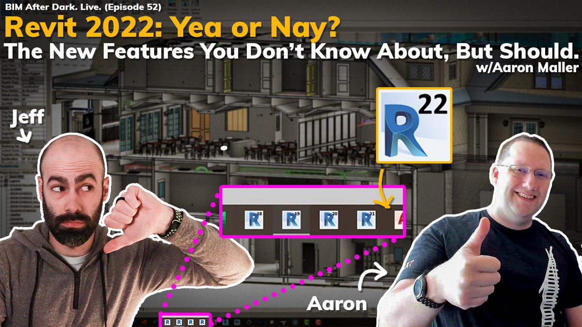 By now you've seen plenty of "what's new in Revit 2022" posts... Tomorrow night, @Twiceroadsfool and I are going to take a different approach to the topic... Join us live at 730 PM(EST).  Subscribe &amp; Set Reminders Now &gt;&gt; youtu.be/bV3vvw3Eovs