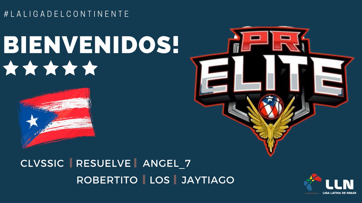 Haciendo su debut en #LaLigaDelContinente llega:

PR Elite (<a href="/PRElite4/">PR Elite</a>). 

Este equipo  ha tomado la comunidad competitiva de 2k por sorpresa, mostrandose competitivos en todas las ligas en las que actualmente compiten.

Bienvenidos!