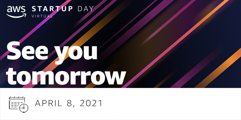 AWSstartups's tweet image. Calling all entreprenuers and founders! It&apos;s your last chance to register for AWS Virtual Startup Day, happening TOMORROW April 8 from 9:00 to 1:30 PDT. Don&apos;t miss it! go.aws/3wafQwl #AWSstartupday
