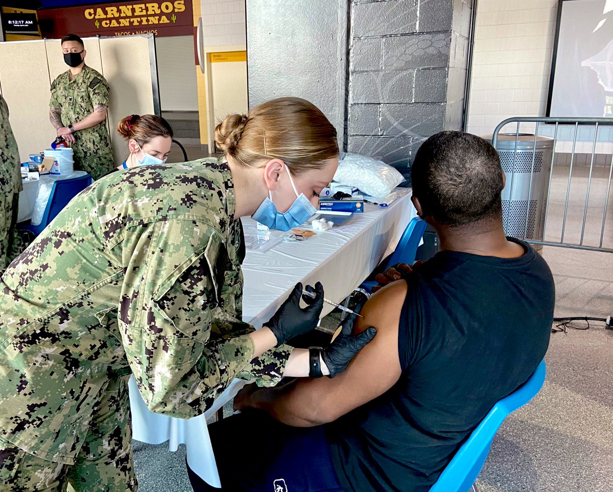 femaregion7's tweet photo. Vaccines are underway at the @fema St. Louis Community Vaccination Center. We will be here at the Dome @ America’s Center through June 1st! 
✅ Free parking at 6th and Cole
✅ Entrance C
✅ 8am-6pm daily
✅ Pre-register https://t.co/N3wURxvwQC or 877-435-8411
✅ Register on site https://t.co/8ciE38pzQL