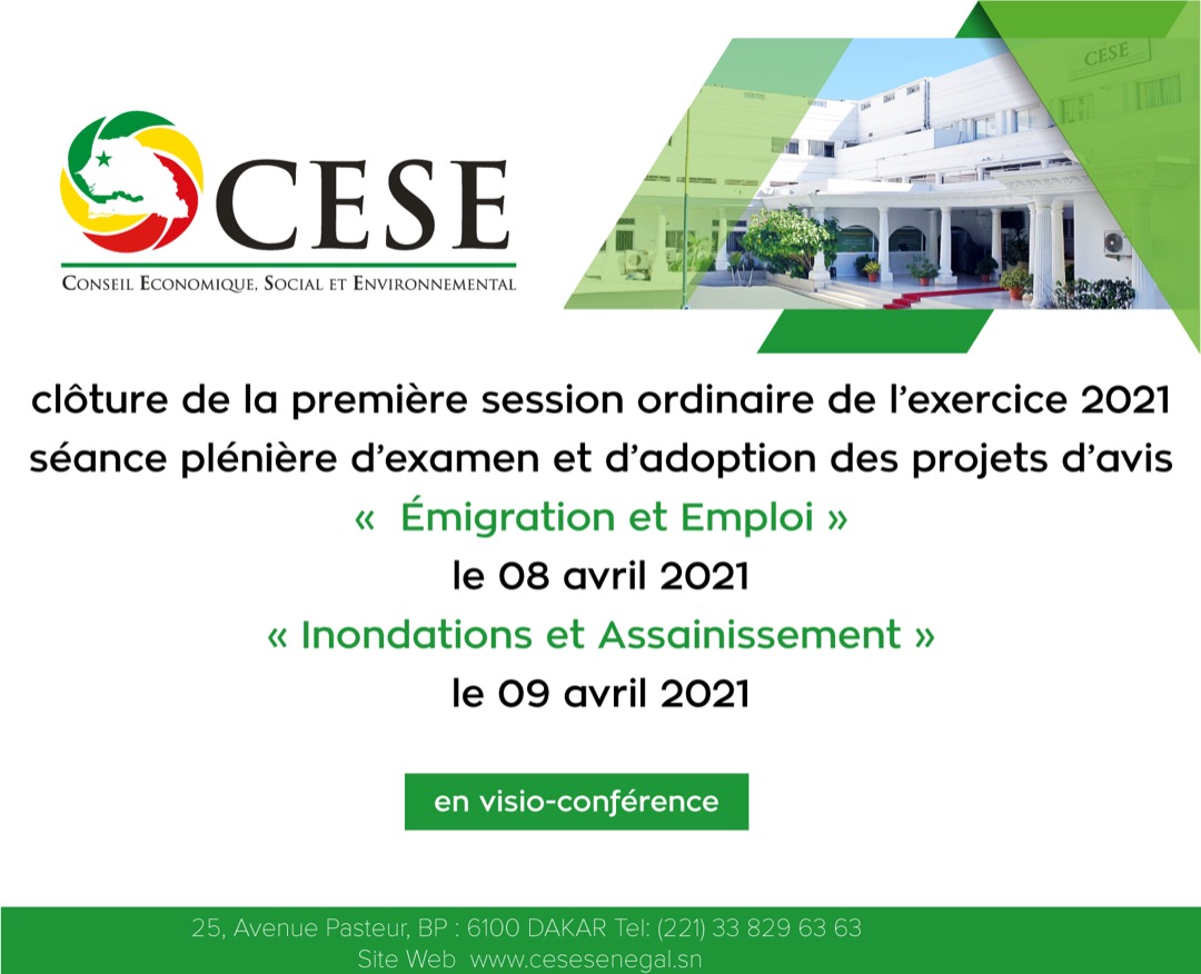 Clôture de la première session ordinaire 2021 du C.E.S.E sous la présidence du Président Idrissa SECK