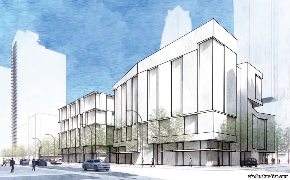 SocketSite's tweet photo. The draft plans, height and new timing for the southern third of SF’s #TemporaryTerminal site #planningSF #transbay #RealestateSF https://t.co/CQr58PW7pP https://t.co/HpJi6p6ZCn