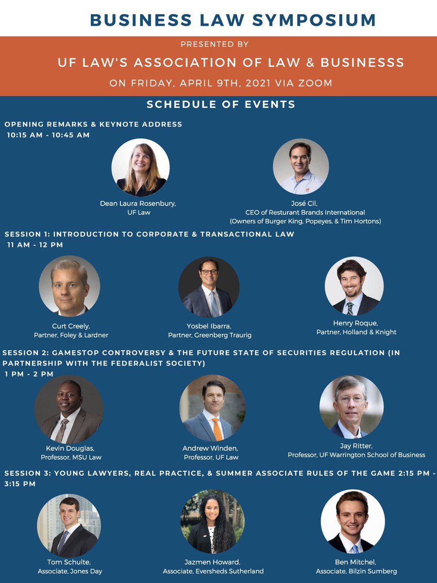 Excited to join ALB's symposium this Friday for Session 2: Gamestop Controversy and the Future State of Securities Regulation! Zoom links and more information about the sessions are available on Facebook! @FedSoc @UFLaw