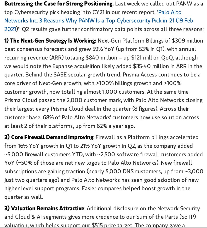 8/ Palo Alto Networks  $PANW is another best in class Cyber Security name. PWC's CEO survey showed Cyber as C Suite's top investment priority outside of Covid for 2021. MS sees the stock at $515 within 12 mos. If  $PANW trades to $478 by Jan '22 the $420 calls pay out 100%+
