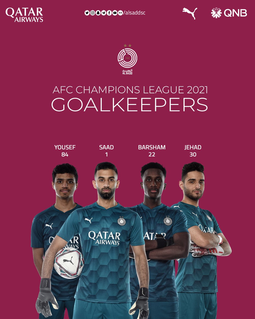 Alsadd S C Japan 1 3 アルサッドは21シーズンのaclに挑む29選手のリストを発表しました 84ユスフ バリアデ 1サアド アッ シーブ 22マシャアル アイサ バルシャム 30ジハド モハマド ハデブ 37アフマド スハイル 70ムサブ カデル 2ペドロ