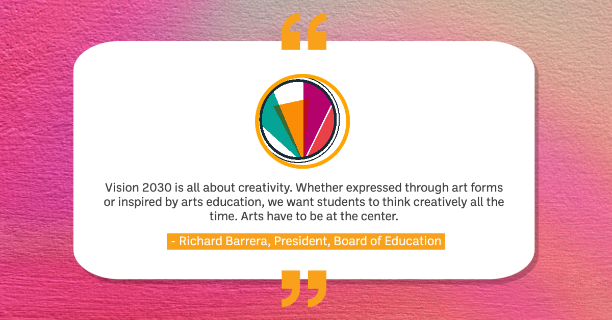 "ARTS HAVE TO BE AT THE CENTER."
Share if you agree.

#theartsaretheanswer #artsAREeducation #artseducationmonth <a href="/sdschools/">San Diego Unified</a>