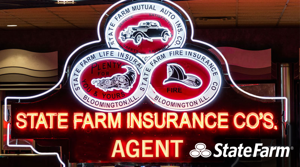PecFarm's tweet photo. The signs and logos have changed a lot over the years, but @StateFarm and my team are dedicated to helping protect auto, home and life. Let’s see how we can help you. #throwback. https://t.co/bDnp3Pd7aq