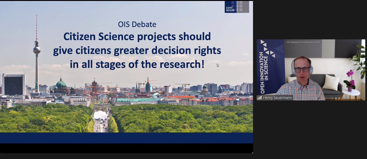 OIS_Center's tweet photo. Should #citizenscience projects give citizens greater decision rights in all stages of #research? At the #oisconf21 debate with @Marisa_Ponti, Kevin @crowston and @jacobsherson we found out that actually this is a very complex question with many ramifications, see the thread 👇 https://t.co/9uw4mPWWty