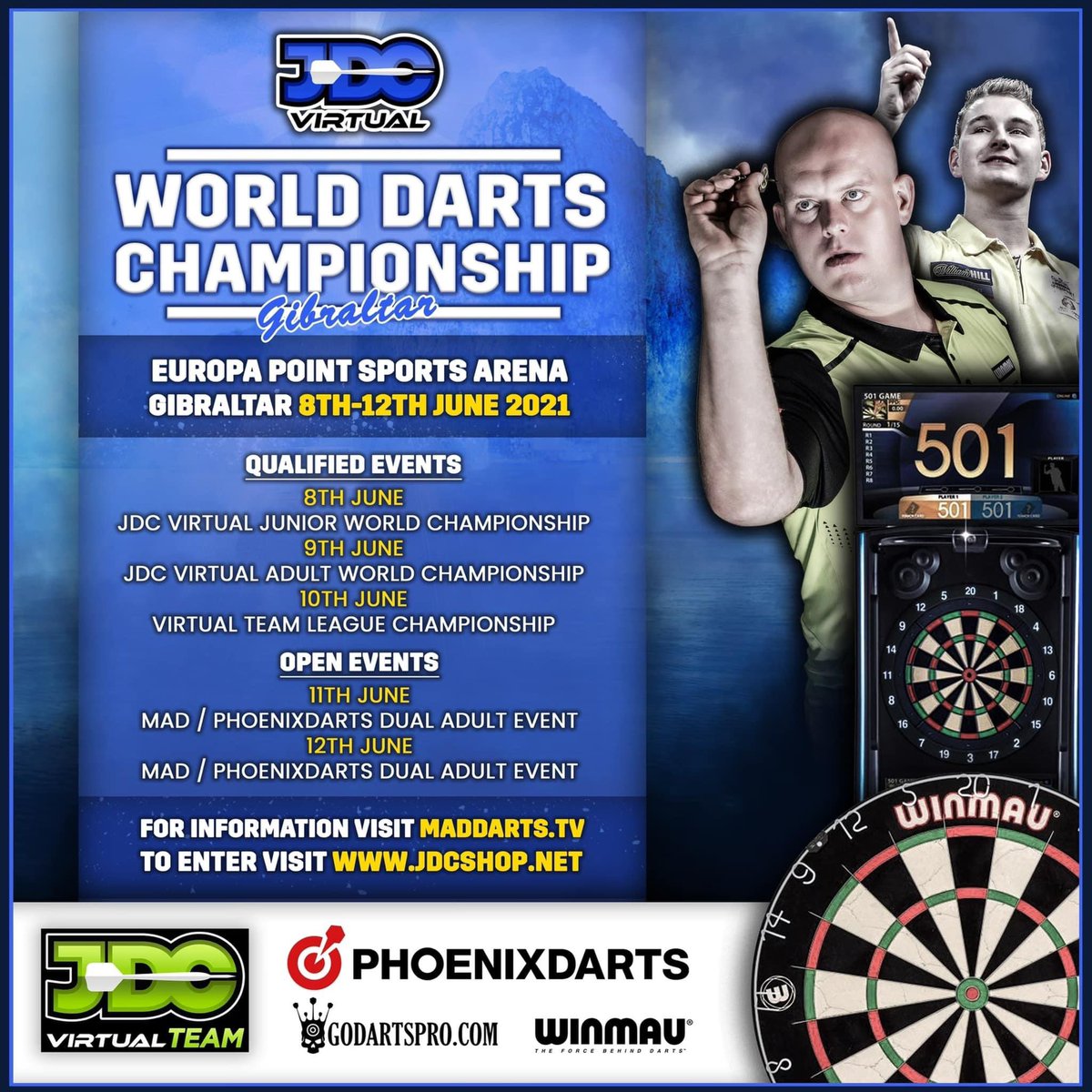 🌎 This time last year JDC Virtual didn’t exist

Meanwhile we’ve partnered with <a href="/PhoenixdartsEU/">Phoenixdarts Europe</a> introduced 1000’s of members to <a href="/GoDartsProCom/">GoDartsPro.com</a> and have a world finals in #Gibraltar

Online qualifying under the watchful eye of our moderators

Teams/Singles/Softip/Adults/Juniors
