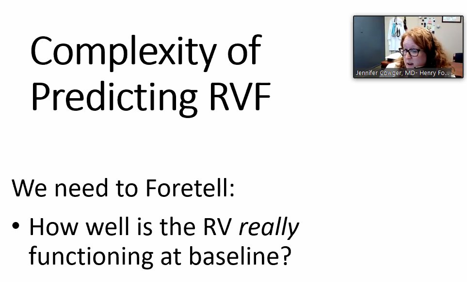 "HF doctors love formulas... love to predict how the RV will do after intervention."  @preventfailure