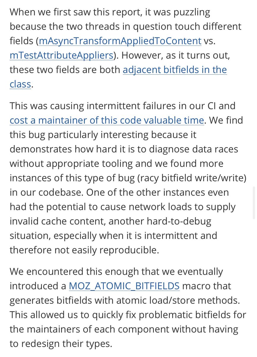 bitvecto_rs's tweet image. This bug is impossible to produce in #bitvec, and has been since early 2019. After requests and concept drafts by users, since early 2020 bitvec has been able to eliminate both the original bug and the cost of the fix described here. No wariness needed. hacks.mozilla.org/2021/04/elimin…