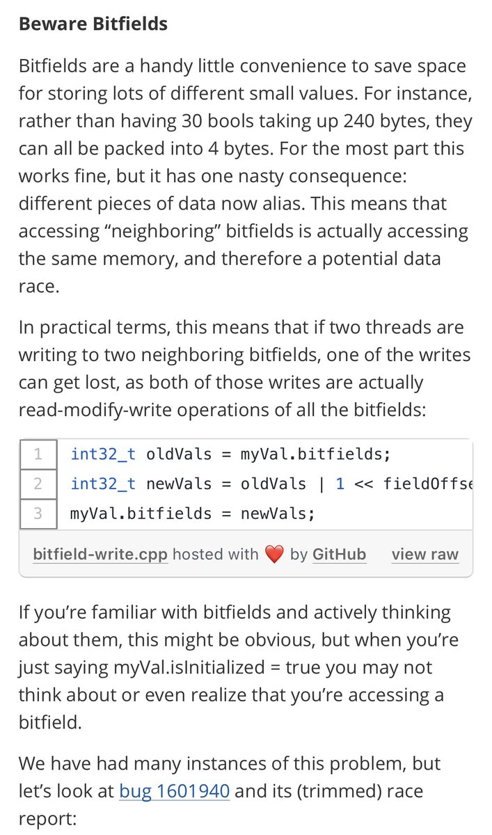 bitvecto_rs's tweet image. This bug is impossible to produce in #bitvec, and has been since early 2019. After requests and concept drafts by users, since early 2020 bitvec has been able to eliminate both the original bug and the cost of the fix described here. No wariness needed. hacks.mozilla.org/2021/04/elimin…